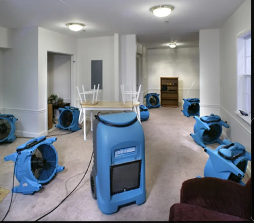 Air movers and dehumidifier setup for Water Extraction & Removal in Upper Providence