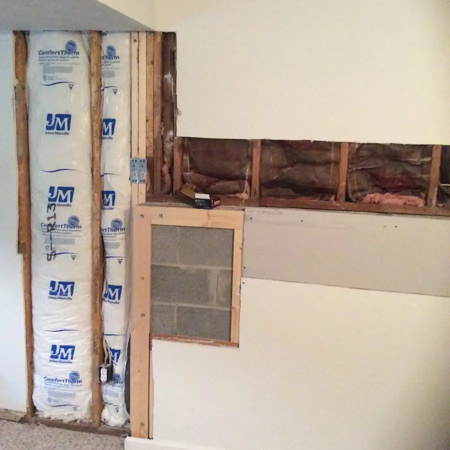 Wall insulation replacement during Contents Cleaning & Restoration in Upper Providence
